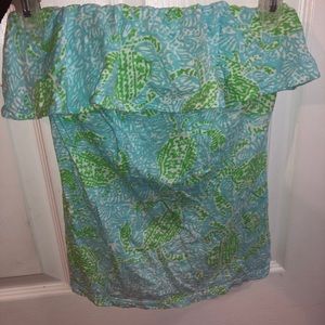 Lily Pulitzer Strapless Shirt Size XS Barley Worn